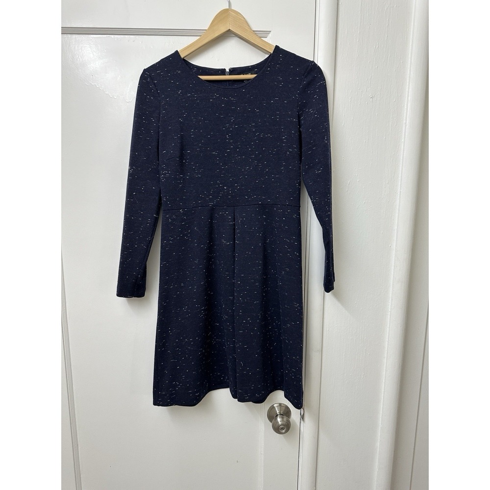 Madewell Size 4 Sheath Dress Long Sleeve Navy Blue Soft Knit Warm Classic Fall